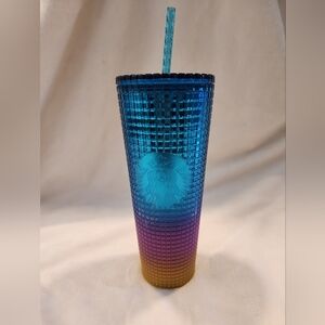 Starbucks Blue and Purple Coffee Tumbler with Textured Design